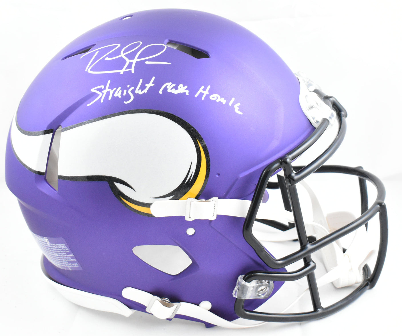 Randy Moss Autographed Vikings F/S Speed Authentic Helmet Straight Cash-Beckett