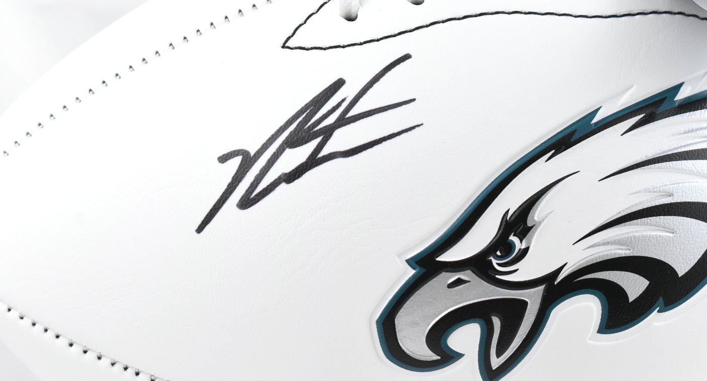 Jalen Carter Autographed Philadelphia Eagles Logo Football - Beckett W Hologram
