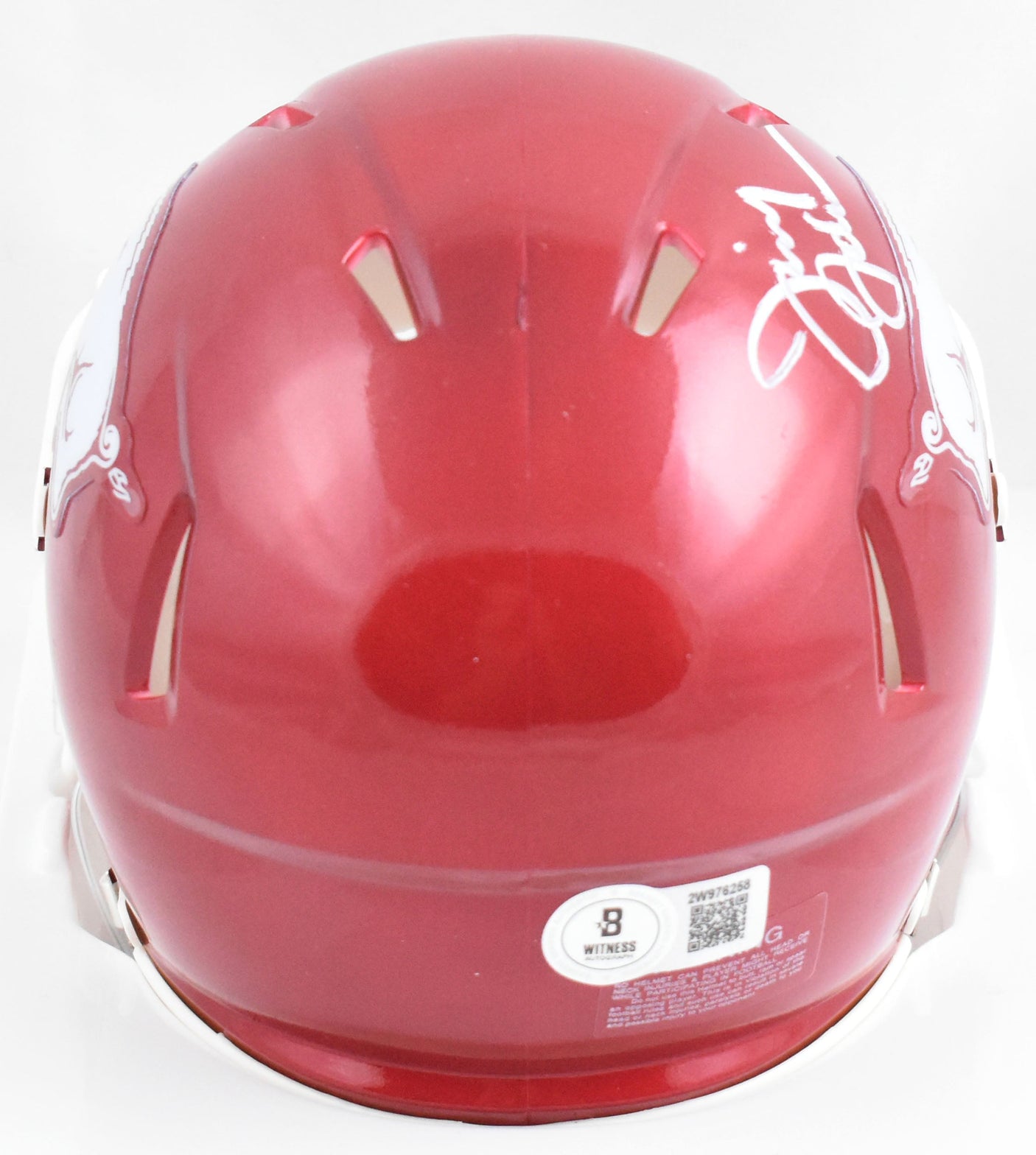 Jimmy Johnson Autographed Arkansas Razorbacks Speed Mini Helmet - Beckett W Holo