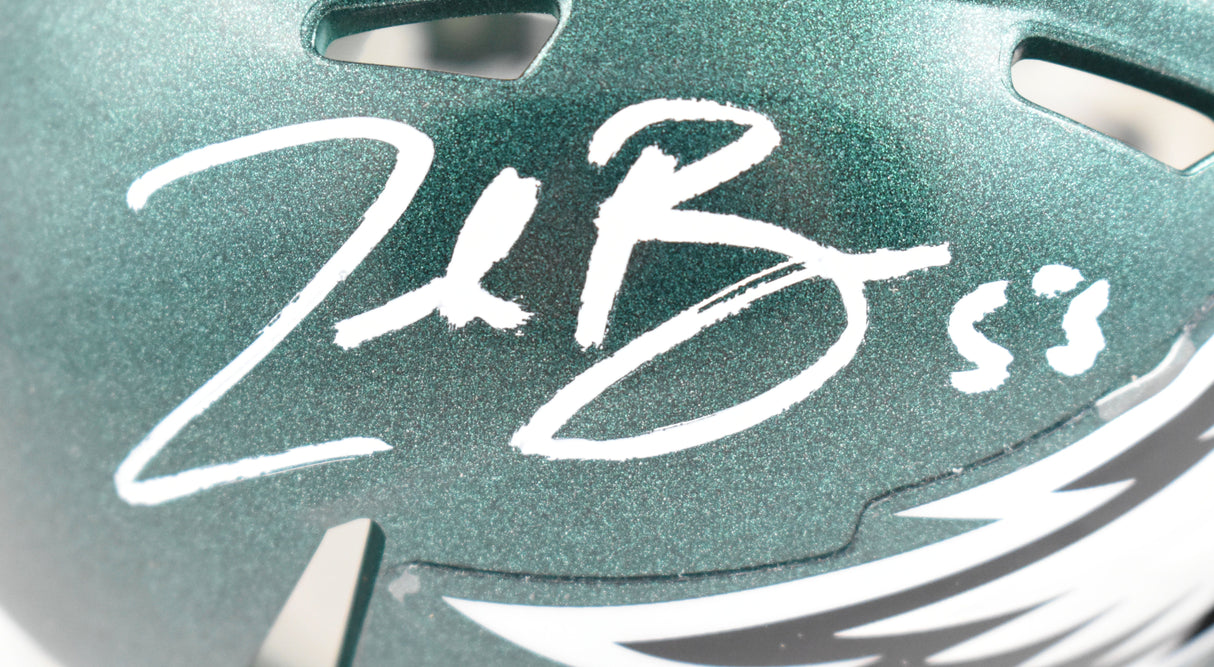 Zack Baun Autographed Eagles Speed Mini Helmet - Beckett W Hologram *Blemished