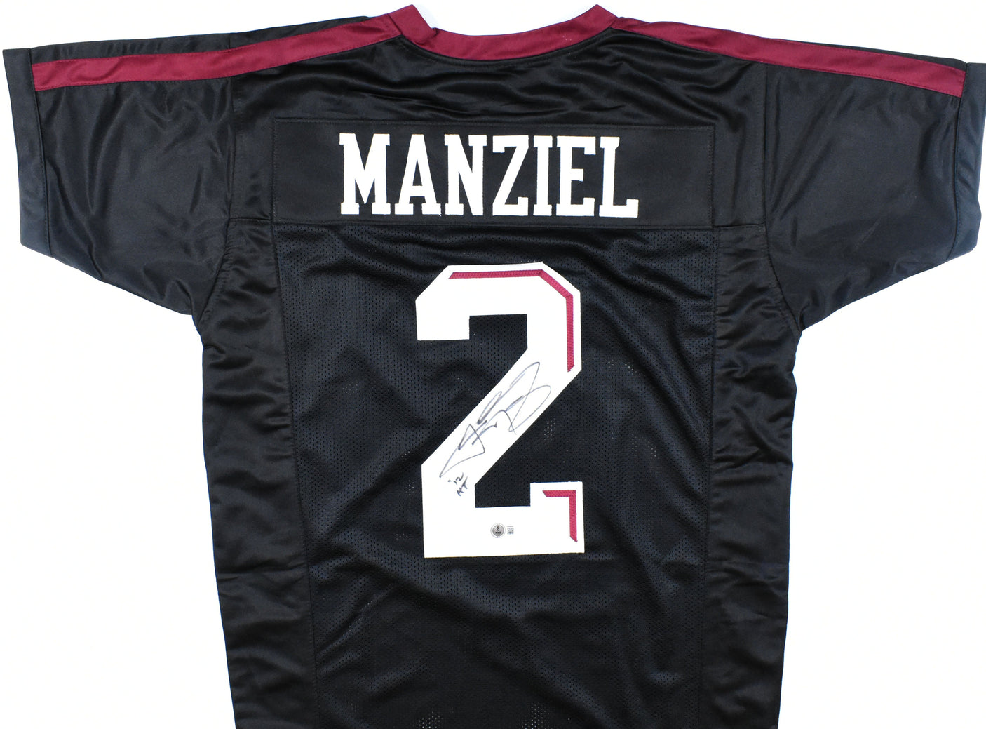 Johnny Manziel Autographed Black College Style Jersey w/HT - Beckett W Hologram