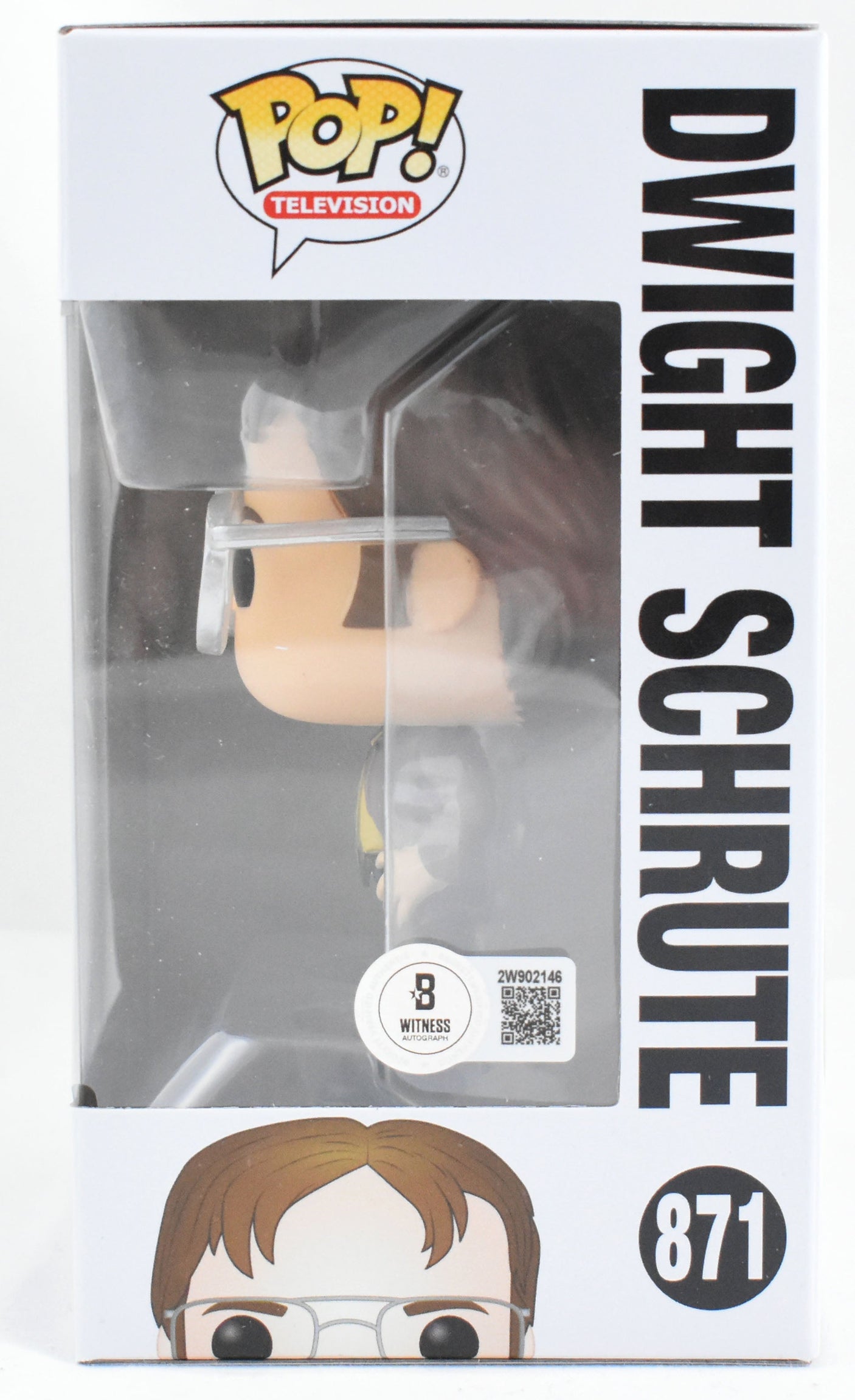 Rainn Wilson Autographed Dwight Schrute Funko Pop #871 The Office - Beckett W