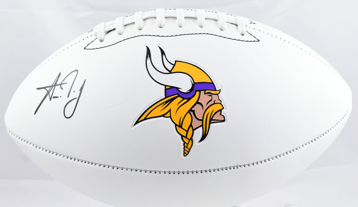 Aaron Jones Autographed Minnesota Vikings Logo Football - Beckett W Hologram