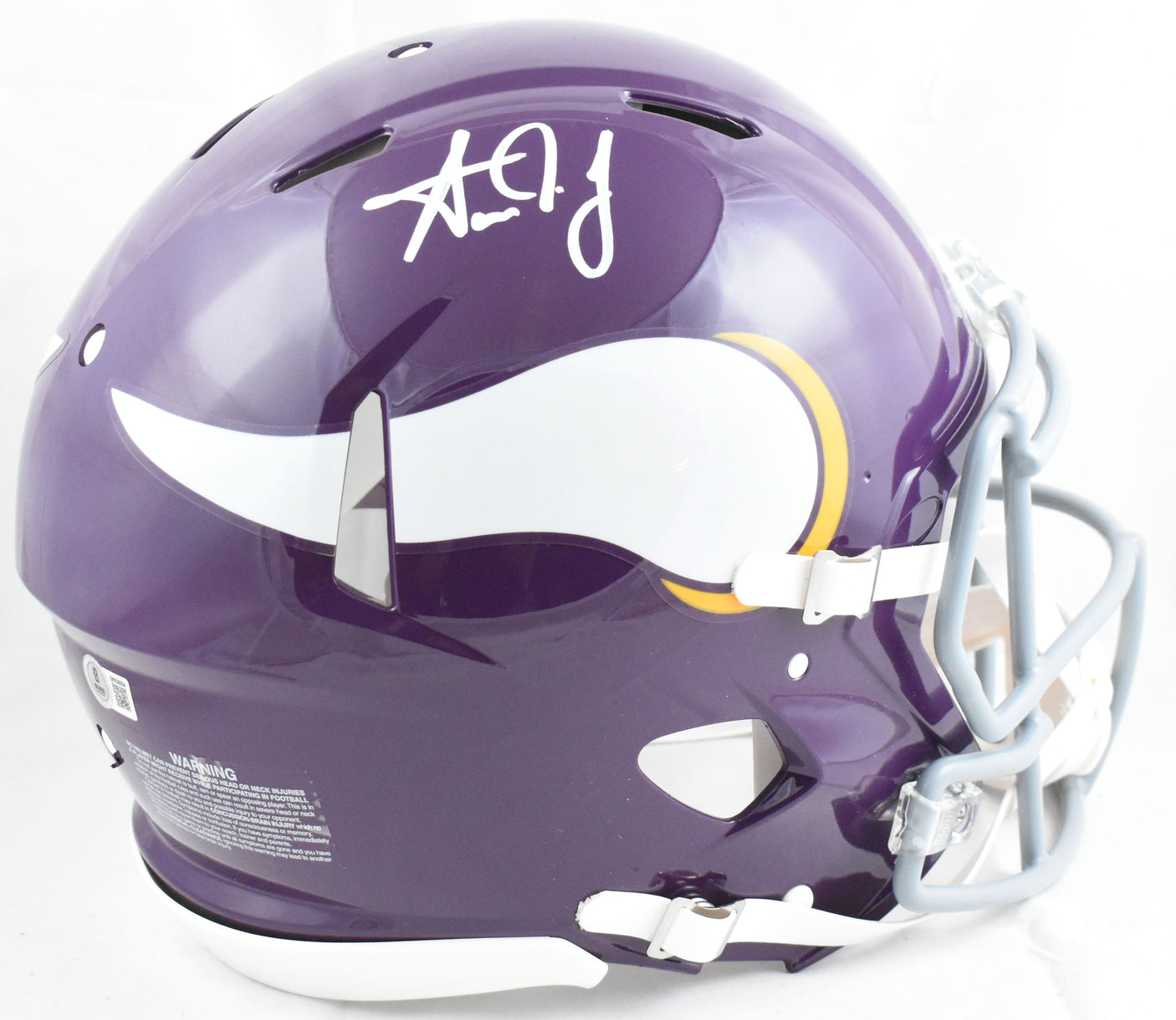 Aaron Jones Autographed Vikings F/S 61-79 Speed Authentic Helmet- Beckett W Holo