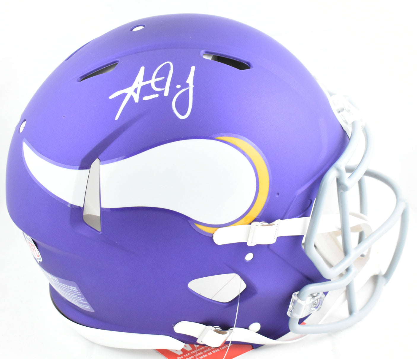Aaron Jones Signed Vikings F/S Tribute Speed Authentic Helmet - Beckett W Holo
