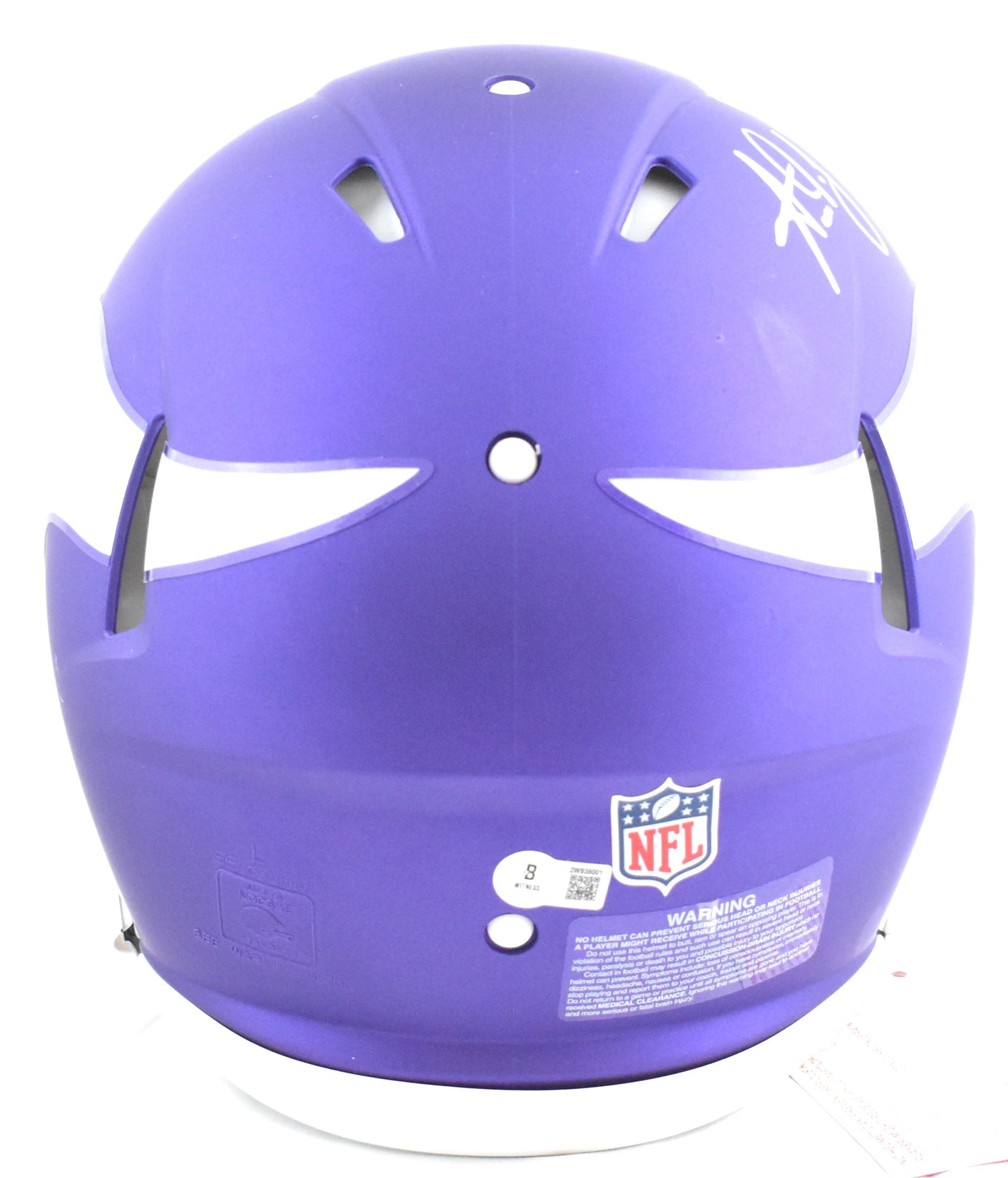 Aaron Jones Signed Vikings F/S Tribute Speed Authentic Helmet - Beckett W Holo