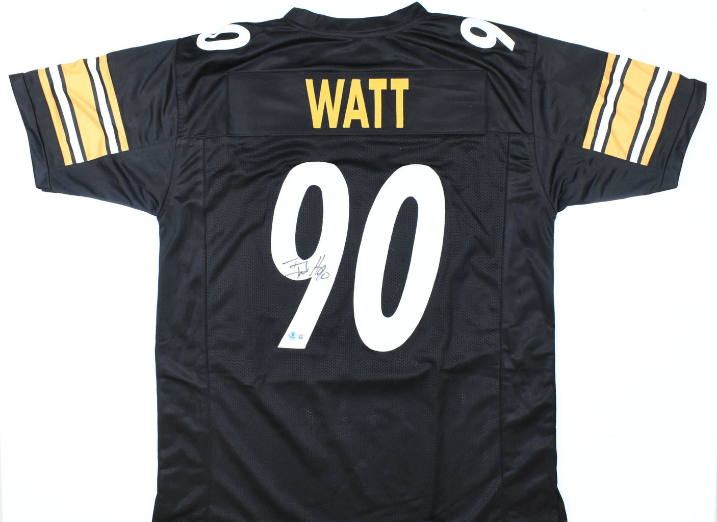 TJ Watt Autographed Black Pro Style Jersey - Beckett W Hologram *Black