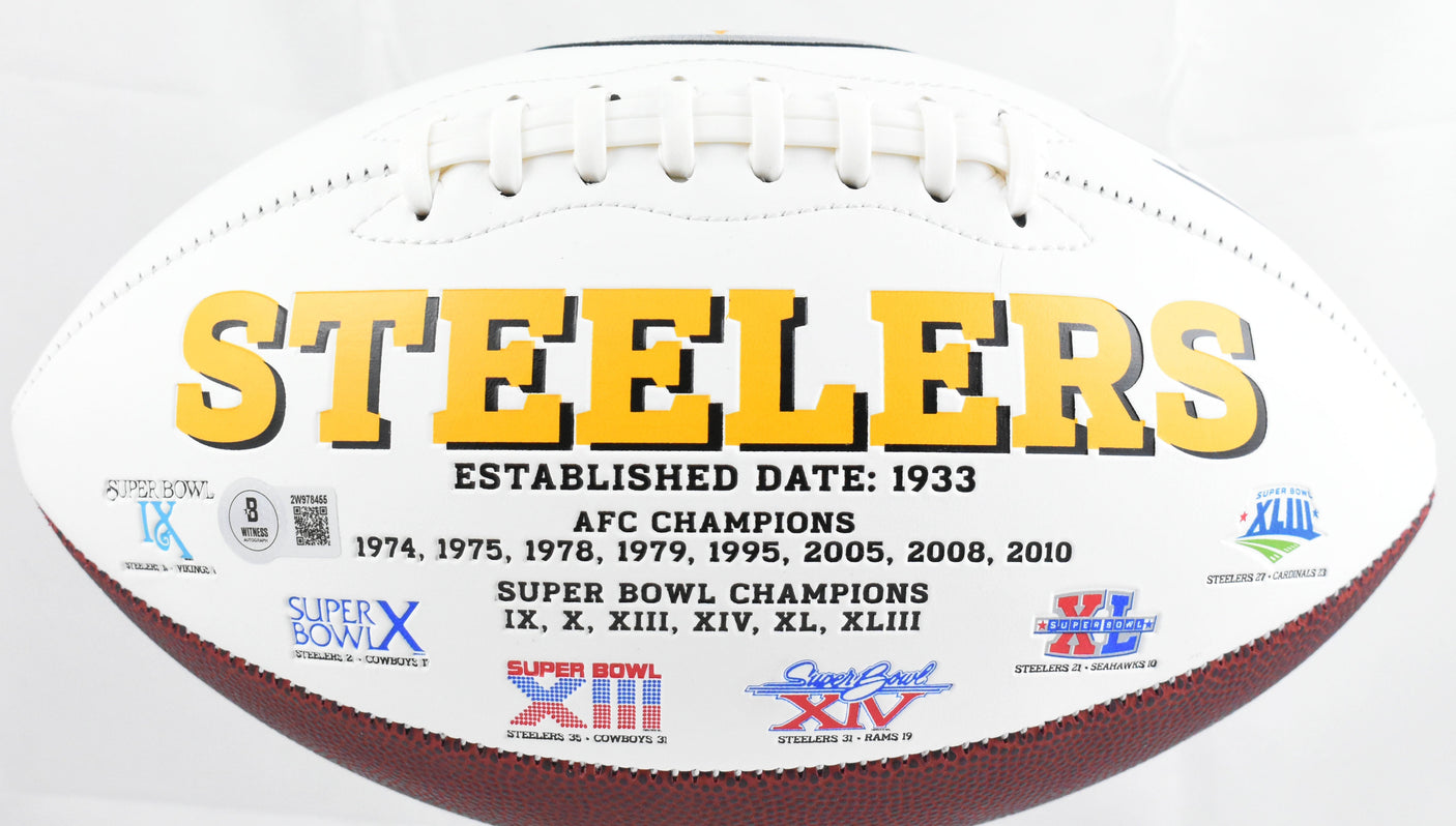 T.J. Watt Autographed Pittsburgh Steelers Logo Football - Beckett W Hologram