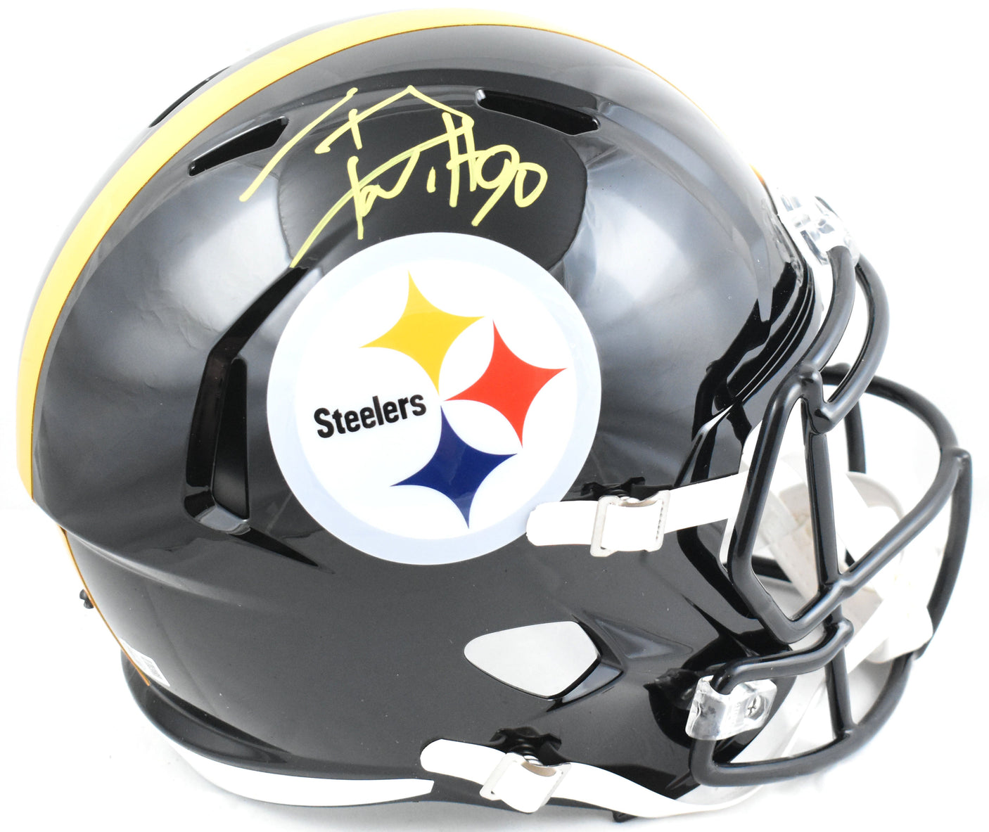 T.J. Watt Autographed Pittsburgh Steelers F/S Speed Helmet - Beckett W Hologram