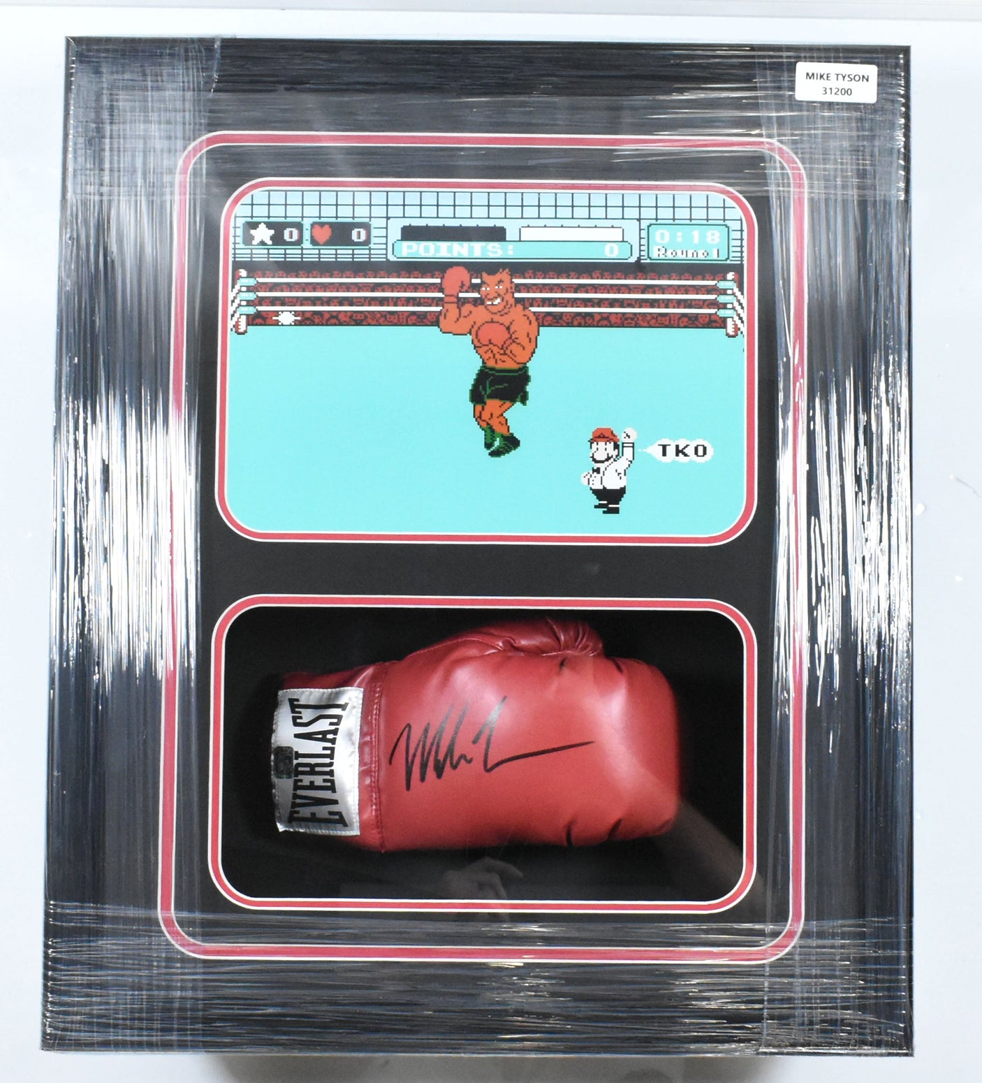 Mike Tyson Autographed Shadow Box Red Everlast Boxing Glove *Right-Fiterman Holo