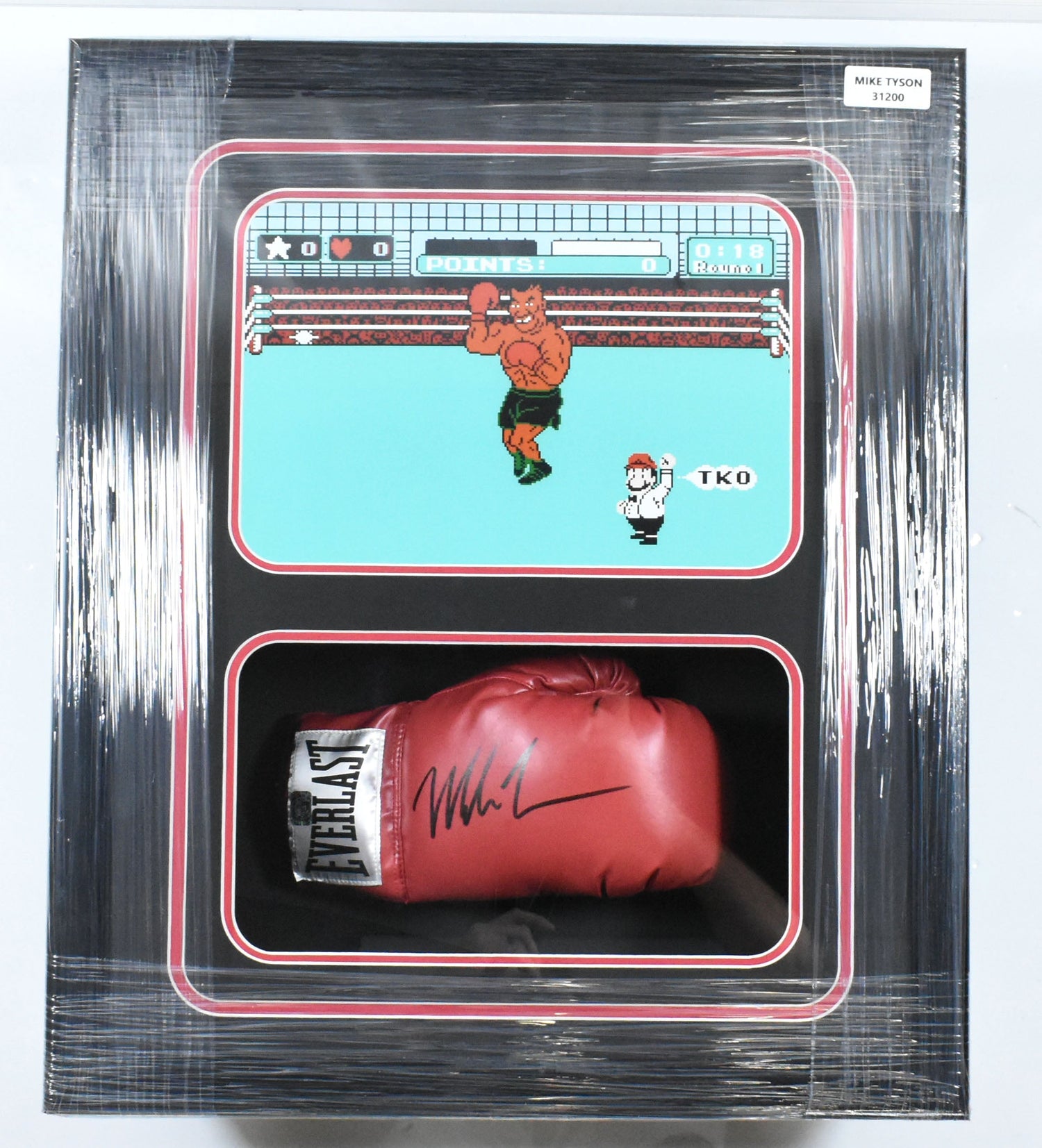 Mike Tyson Autographed Shadow Box Red Everlast Boxing Glove *Right-Fiterman Holo