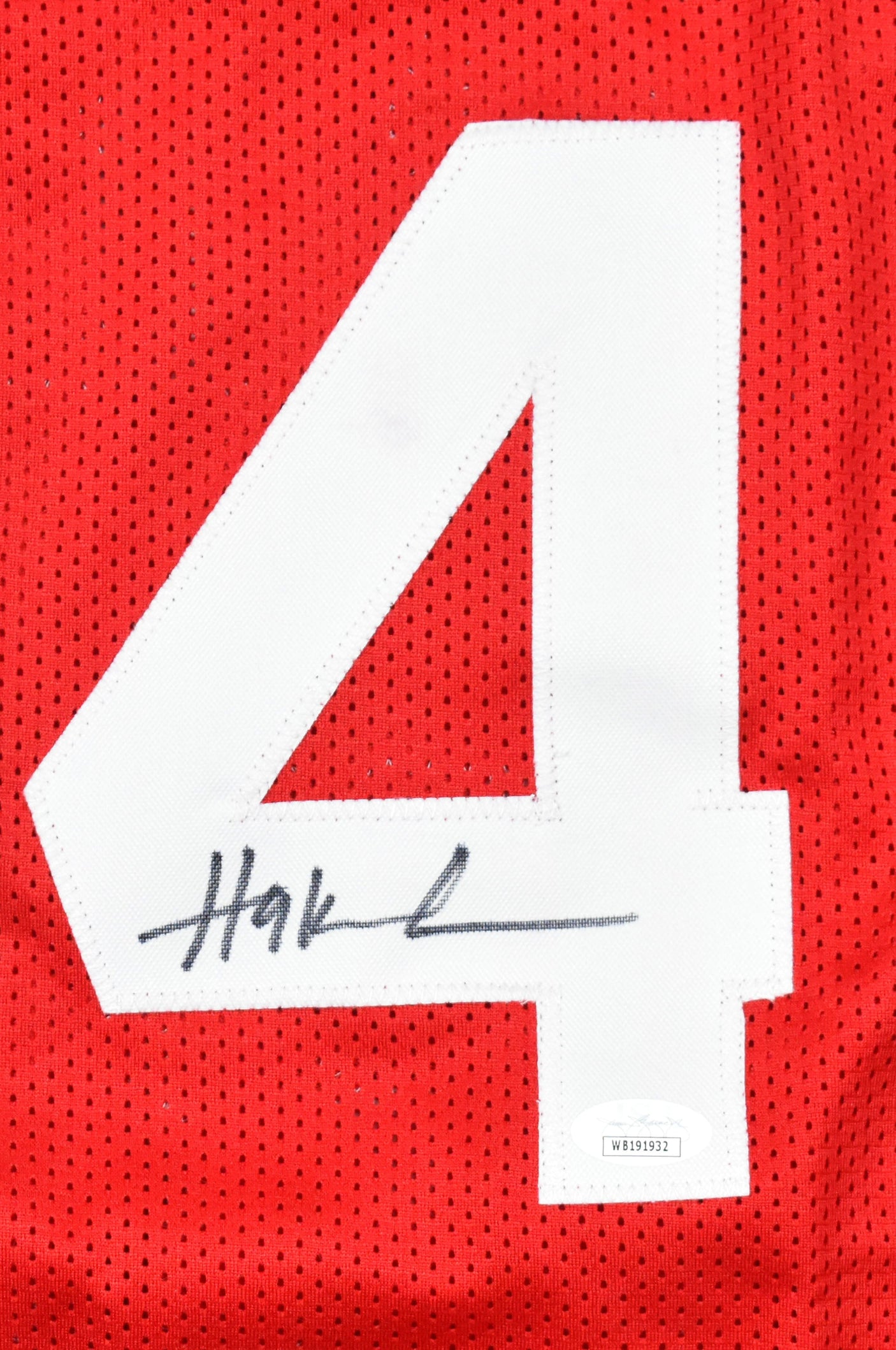 Hakeem Olajuwon Autographed Red Pro Style Jersey - JSA W *Black