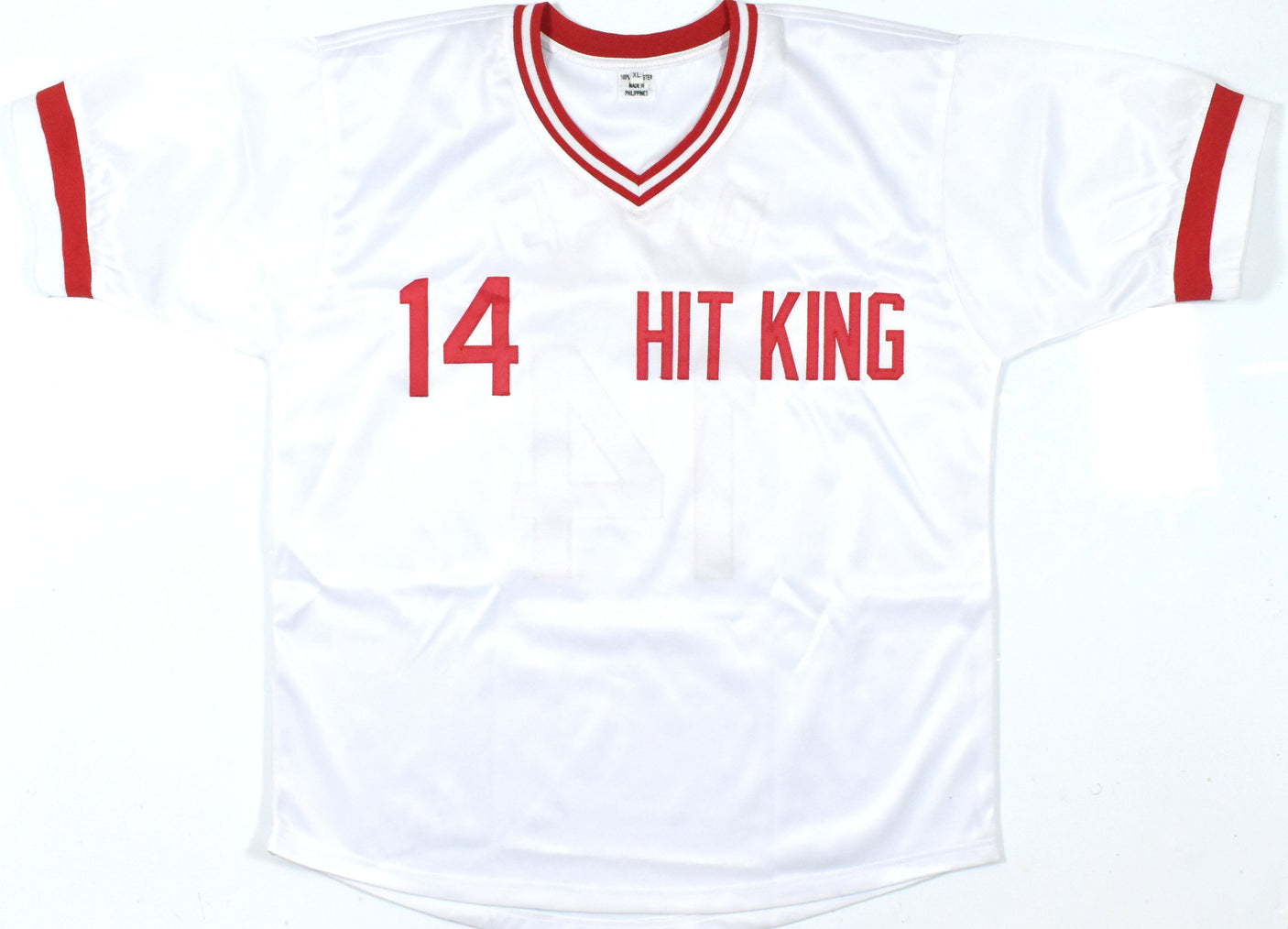 Pete Rose Autographed White Pro Style Jersey - JSA W *Silver
