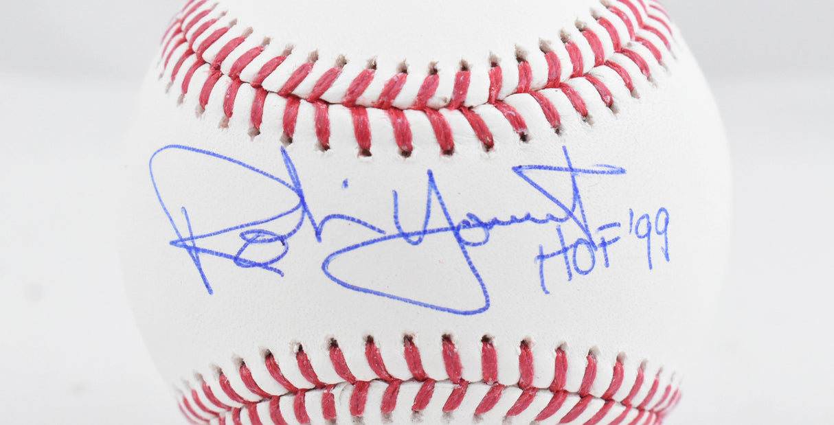 Robin Yount Autographed Rawlings OML Baseball w/HOF - Beckett W Hologram *Blue