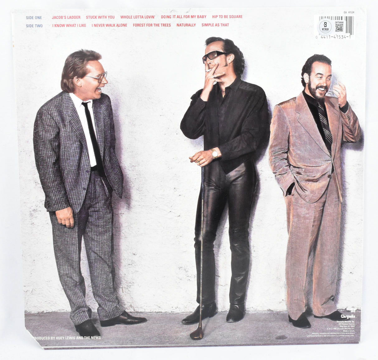 Huey Lewis Autographed Huey Lewis and The News FORE! Vinyl - Beckett W Hologram