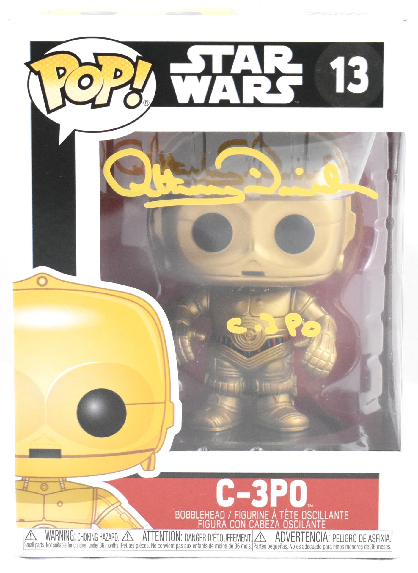 Anthony Daniels Autographed C-3PO Funko Pop #13 Star Wars - Beckett W Hologram