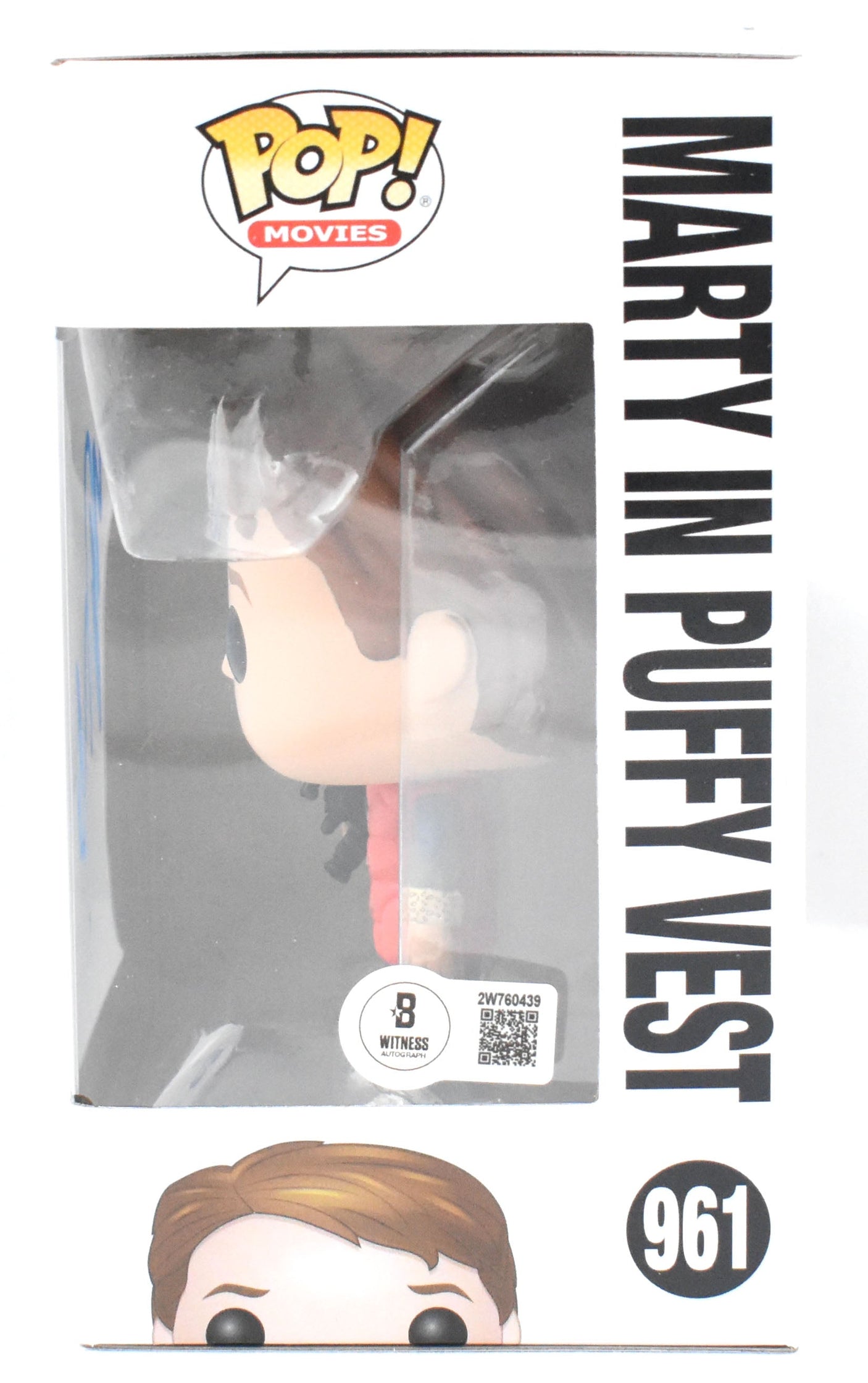 Michael J. Fox Autographed Marty Vest Funko Pop #961 BTTF - Beckett W Hologram
