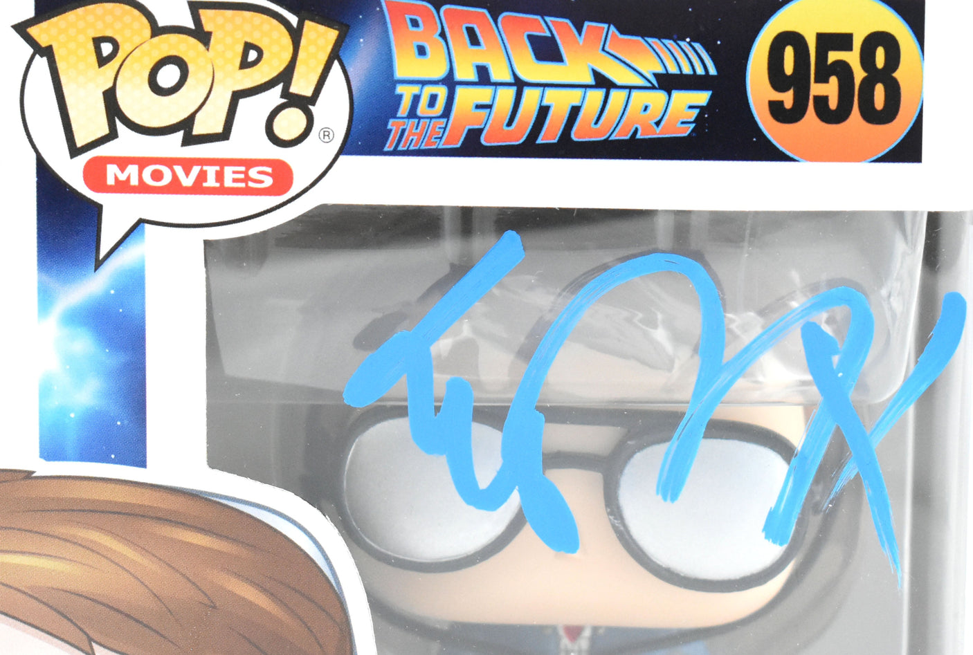 Michael J. Fox Autographed Marty Glasses Funko Pop #958 BTTF- Beckett W Hologram