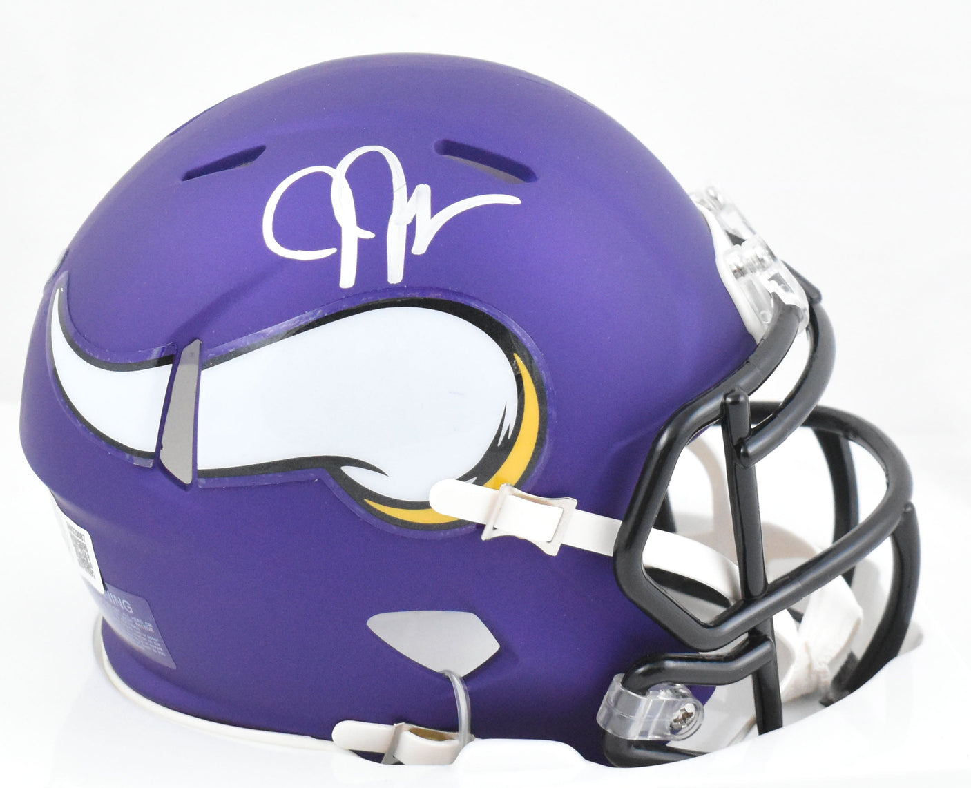 Justin Jefferson Autographed Vikings Speed Mini Helmet-Beckett W Hologram*Silver