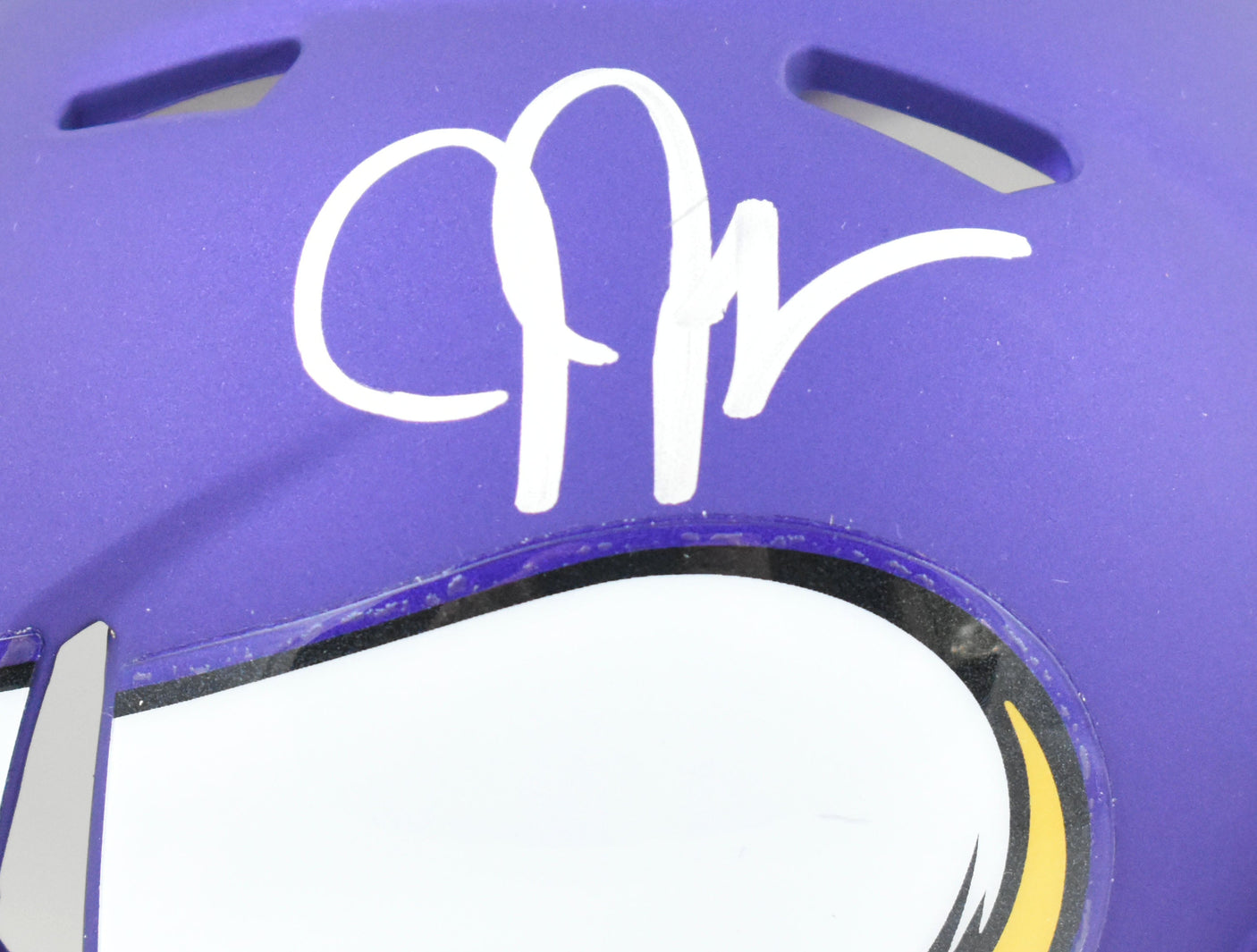 Justin Jefferson Autographed Vikings Speed Mini Helmet-Beckett W Hologram*Silver