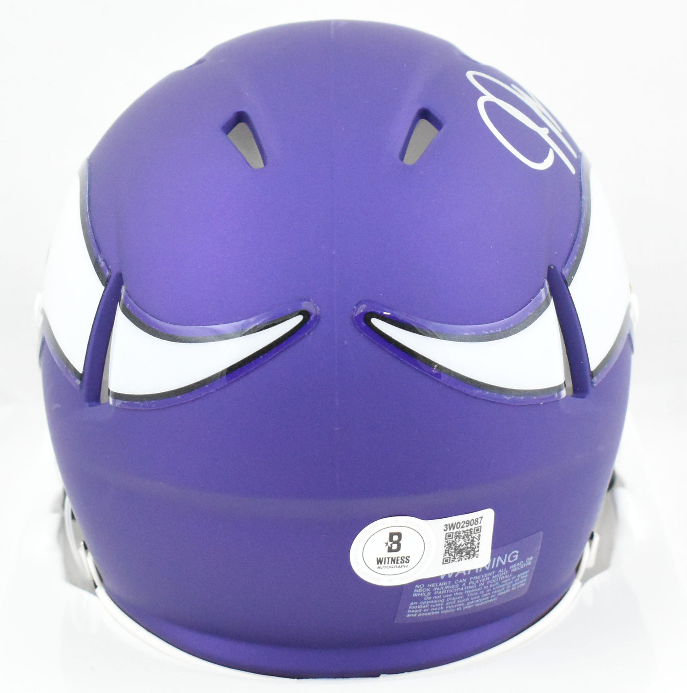 Justin Jefferson Autographed Vikings Speed Mini Helmet-Beckett W Hologram*Silver