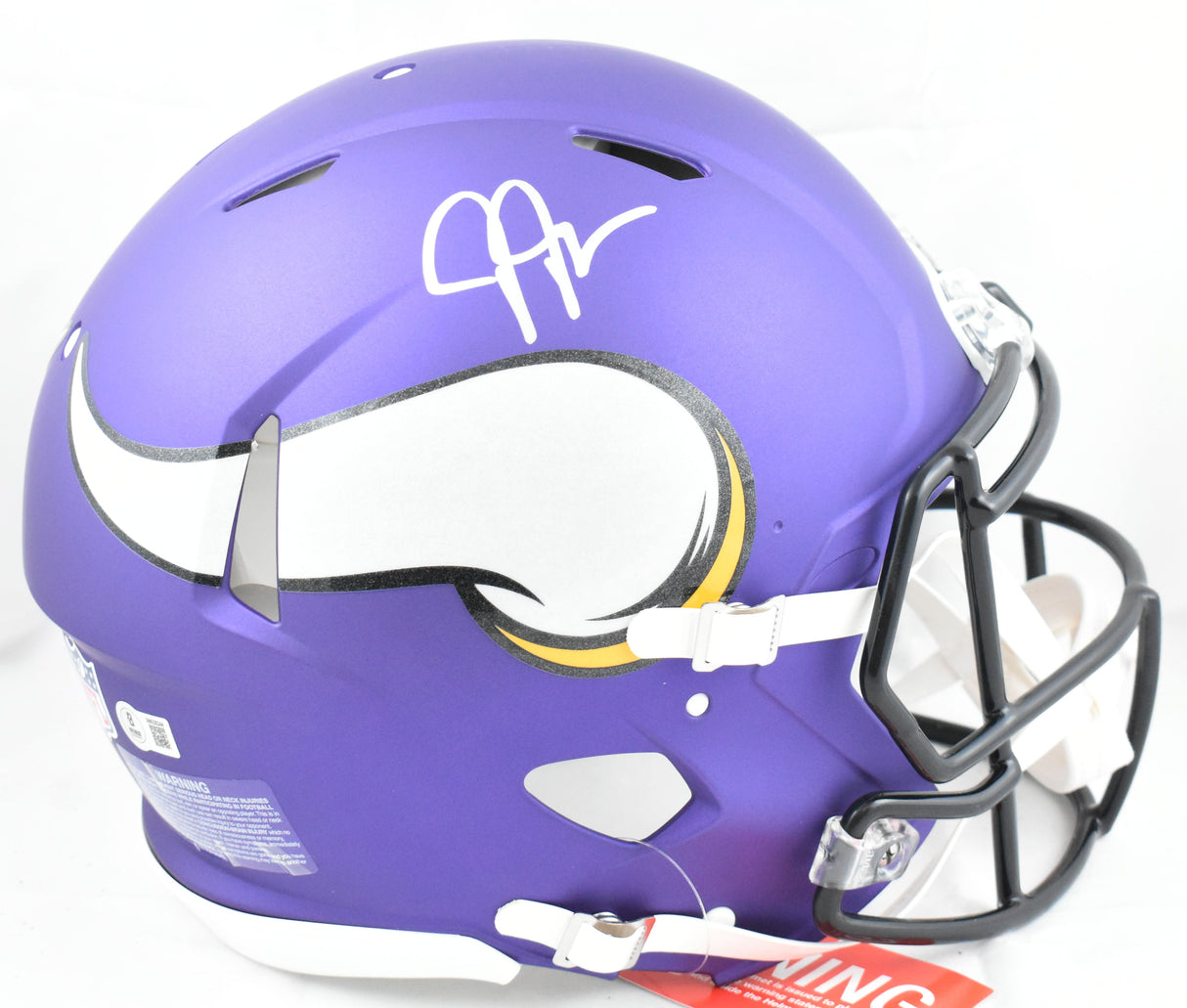 Justin Jefferson Autographed Vikings F/S Speed Helmet-Beckett W Hologram