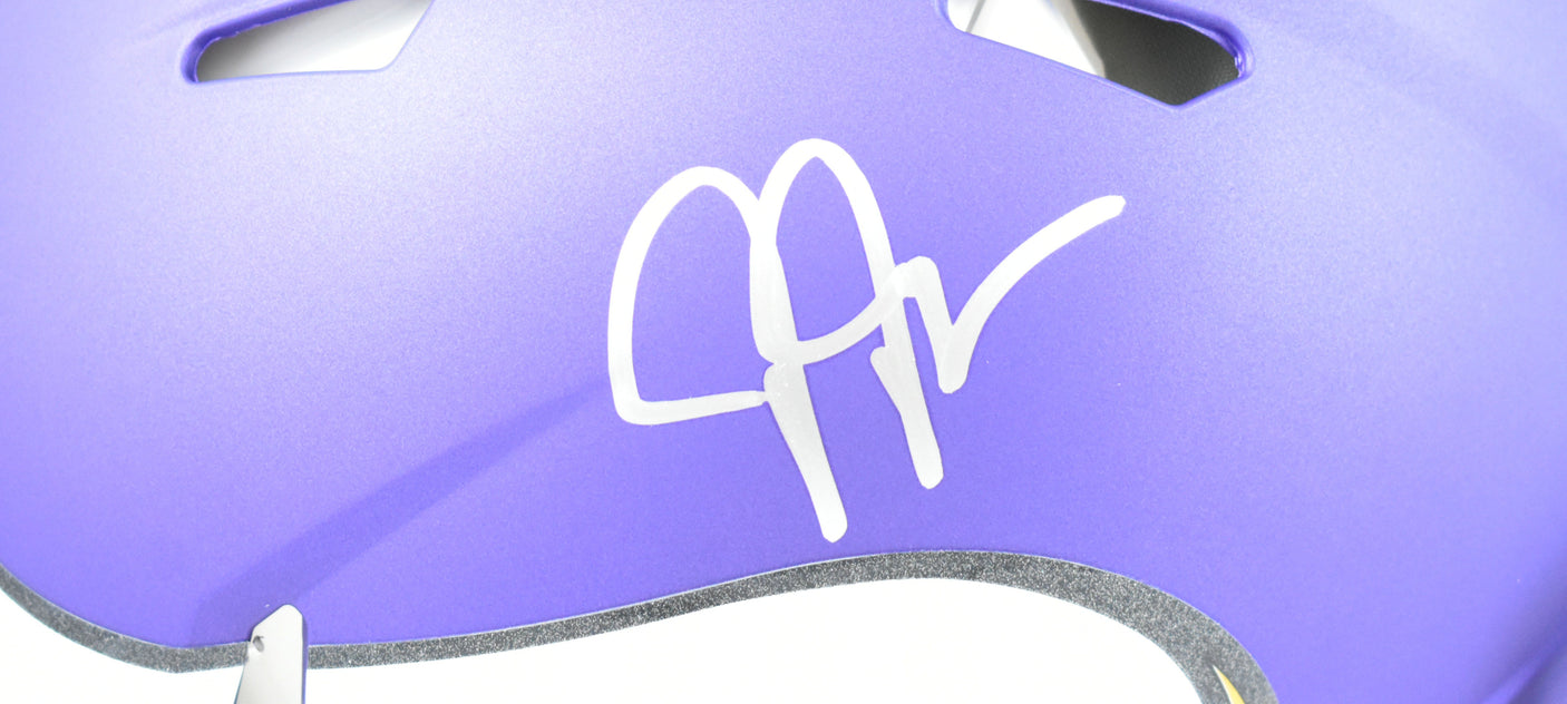 Justin Jefferson Signed Vikings F/S Speed Authentic Helmet-Beckett W Holo*Silver