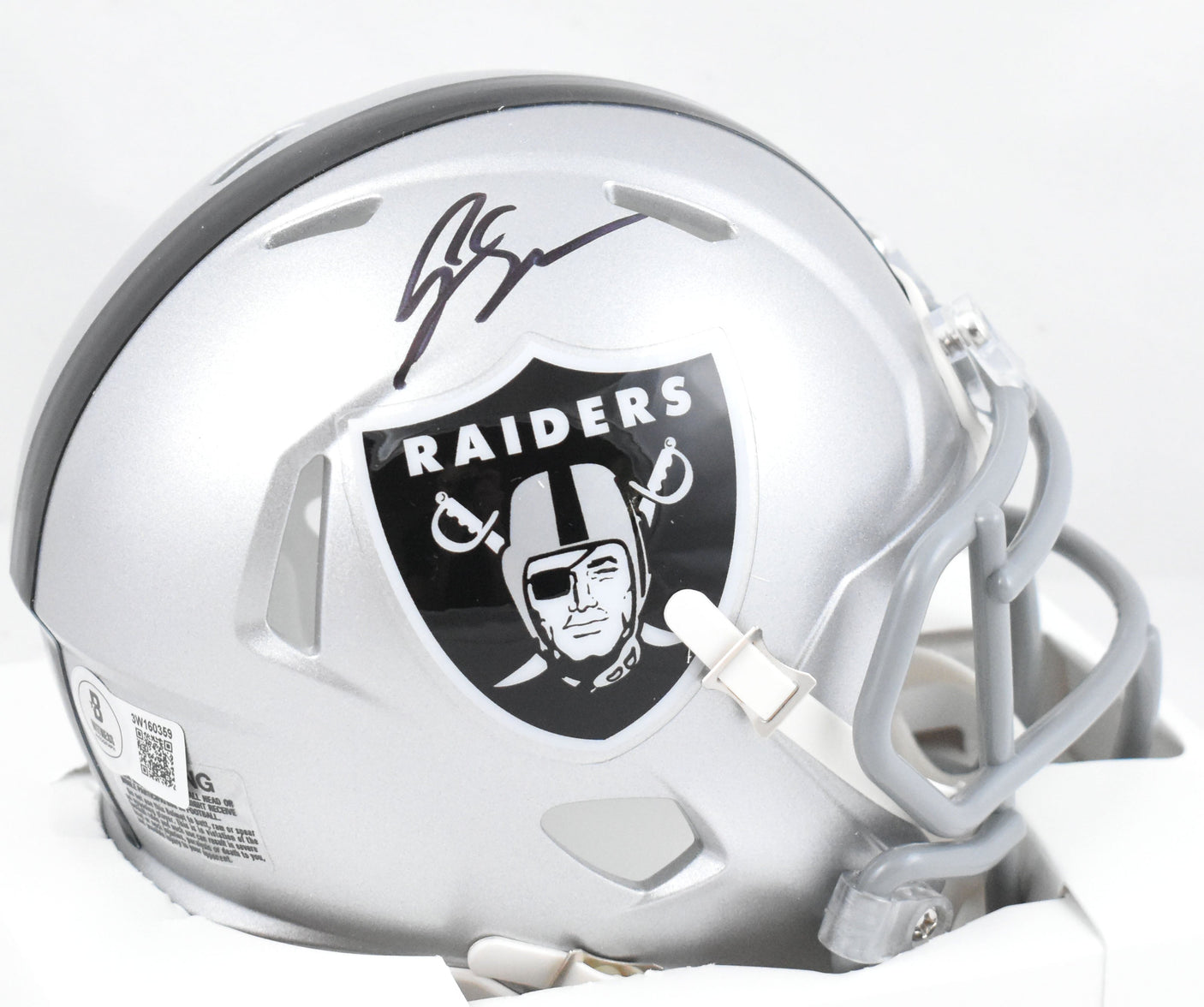 Geno Smith Autographed Las Vegas Raiders Speed Mini Helmet - Beckett W Hologram