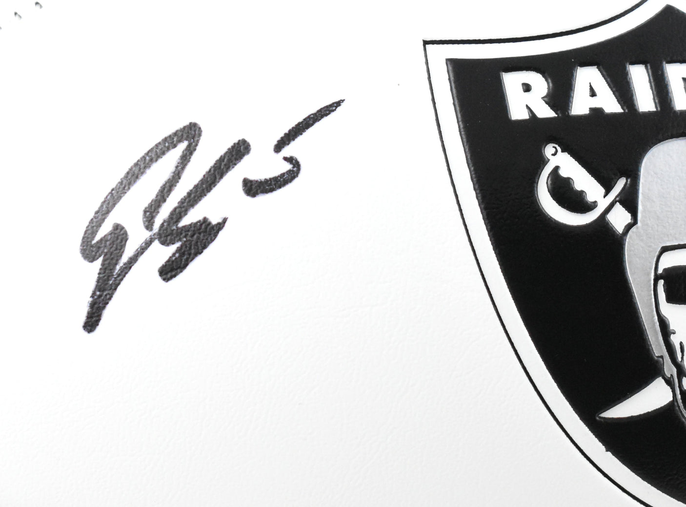 Geno Smith Autographed Las Vegas Raiders Logo Football - Beckett W Hologram