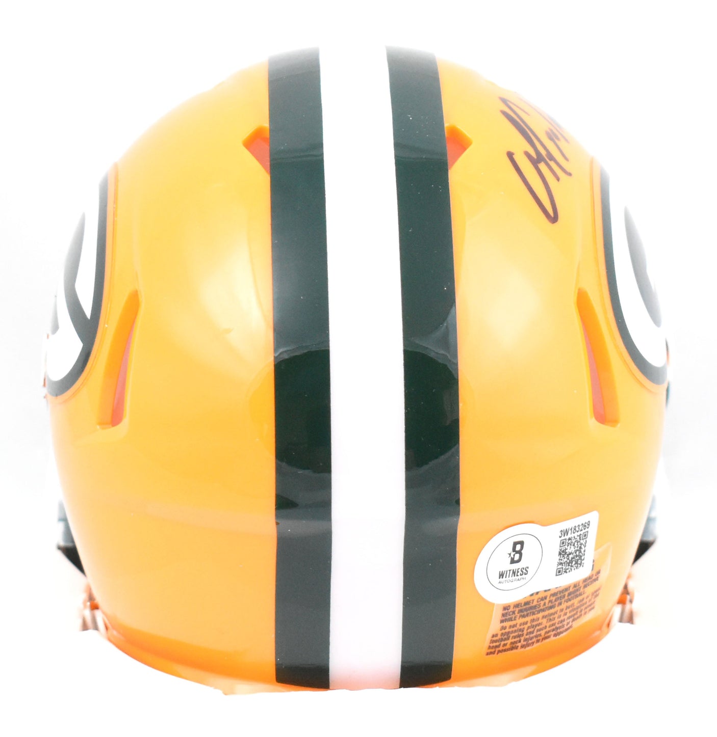 Matthew Golden Autographed Green Bay Packers Speed Mini Helmet - Beckett W Holo