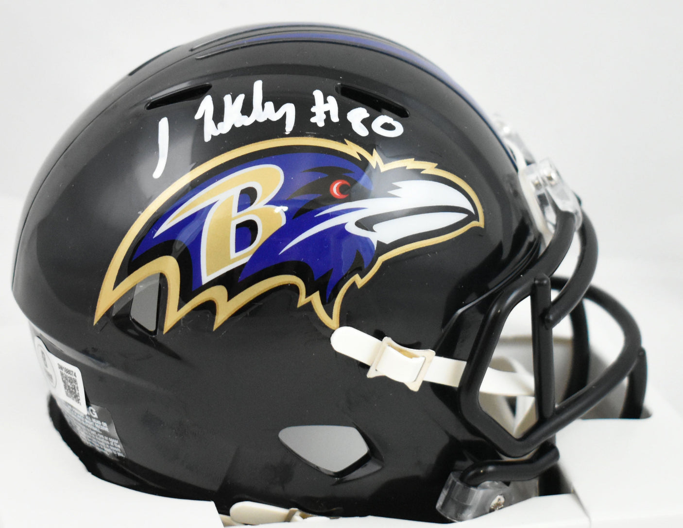 Isaiah Likely Autographed Baltimore Ravens Speed Mini Helmet- Beckett W Hologram