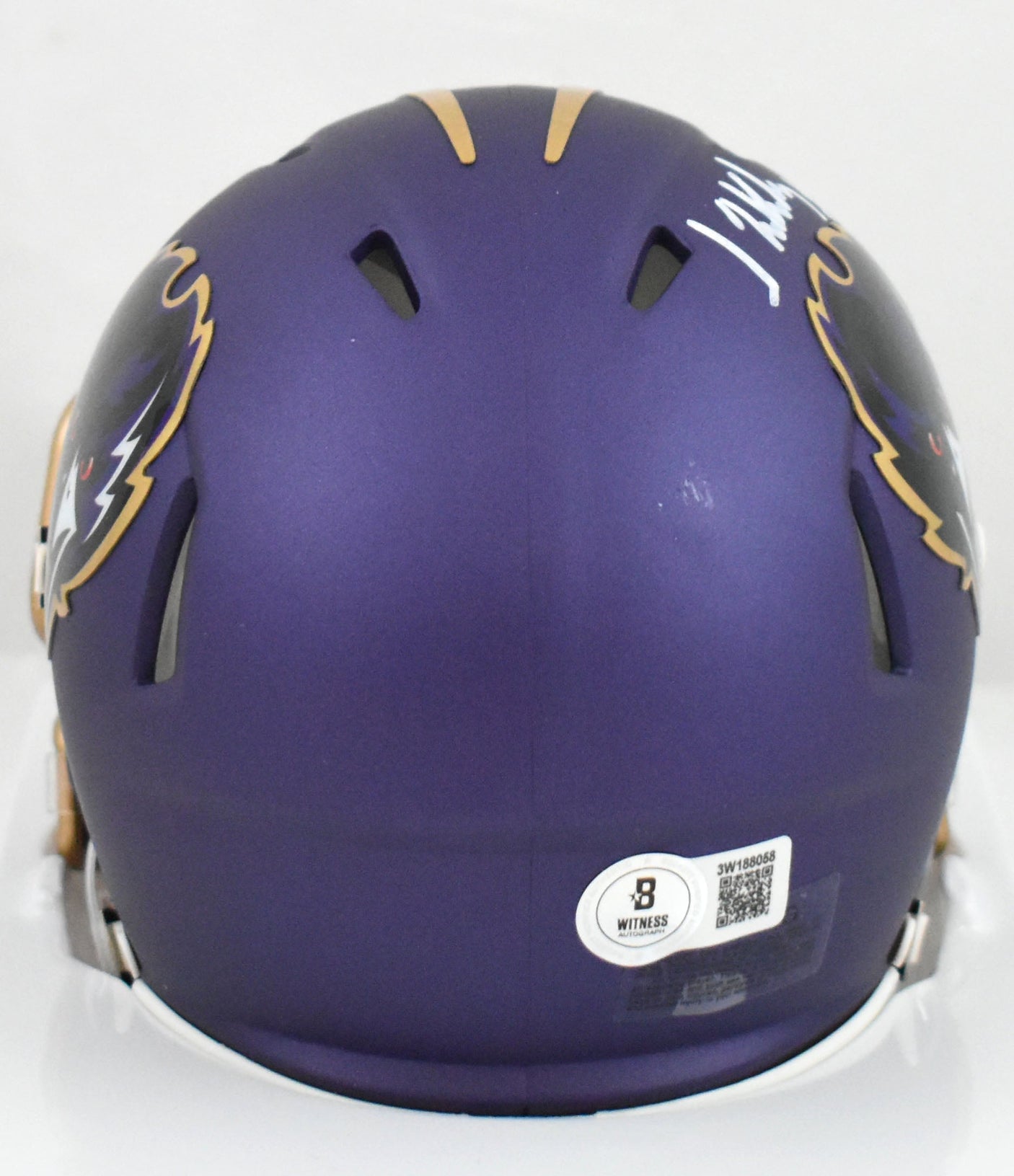 Isaiah Likely Autographed Ravens ALT 24 Speed Mini Helmet - Beckett W Hologram