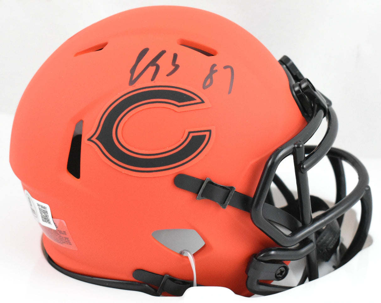 Luther Burden Autographed Chicago Bears Rave Speed Mini Helmet - Beckett W Holo