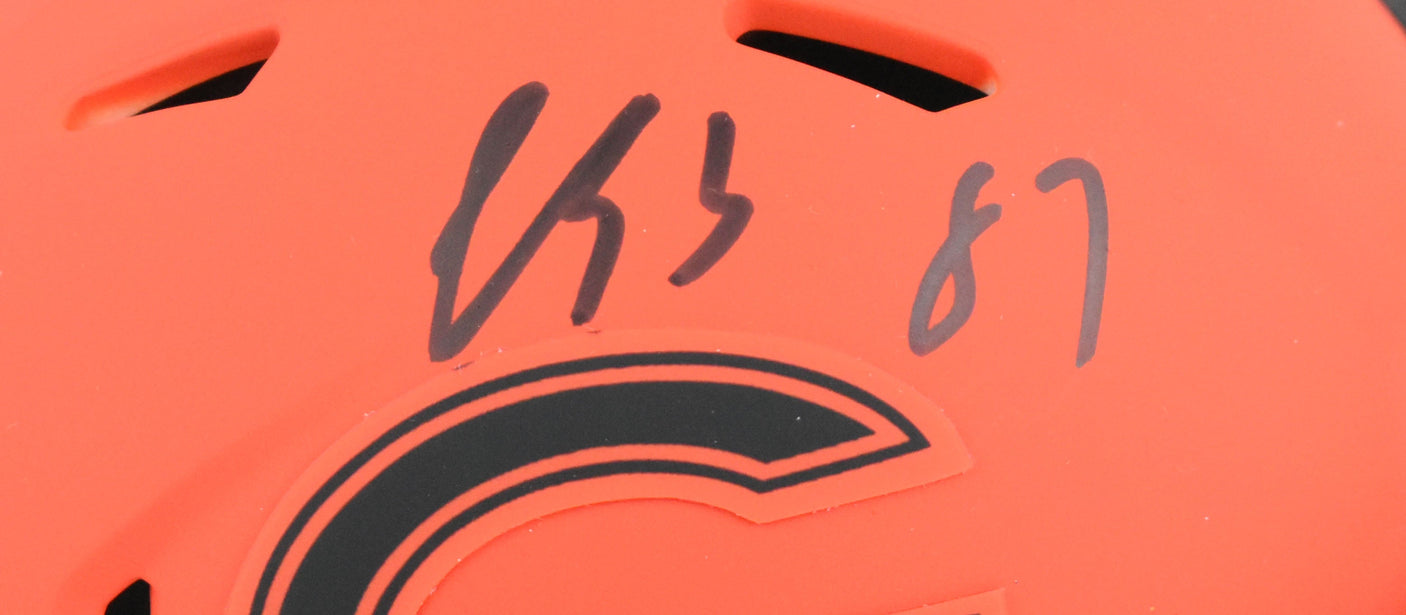 Luther Burden Autographed Chicago Bears Rave Speed Mini Helmet - Beckett W Holo