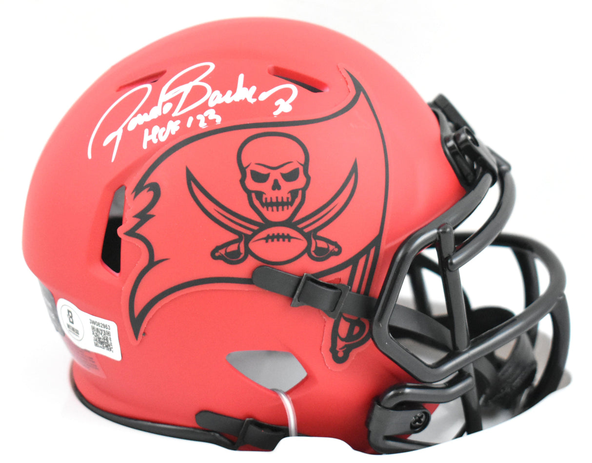 Ronde Barber Autographed Buccaneers Rave Speed Mini Helmet HOF - Beckett W Holo