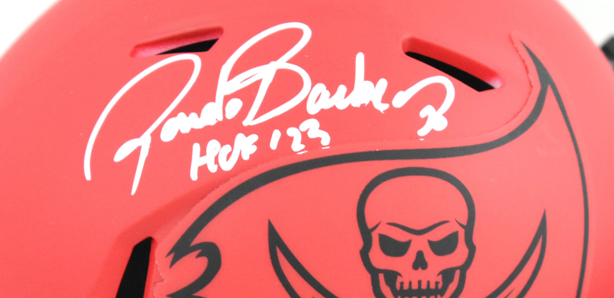 Ronde Barber Autographed Buccaneers Rave Speed Mini Helmet HOF - Beckett W Holo