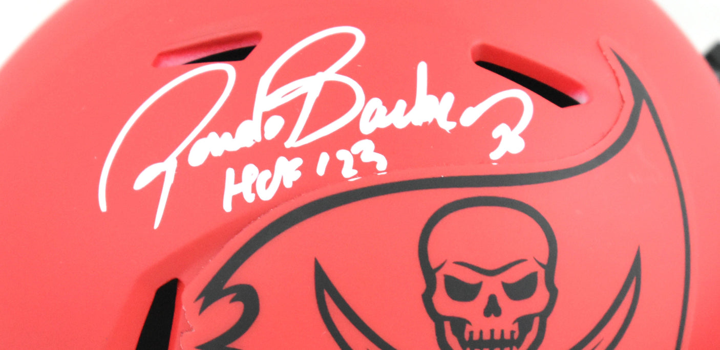 Ronde Barber Autographed Buccaneers Rave Speed Mini Helmet HOF - Beckett W Holo
