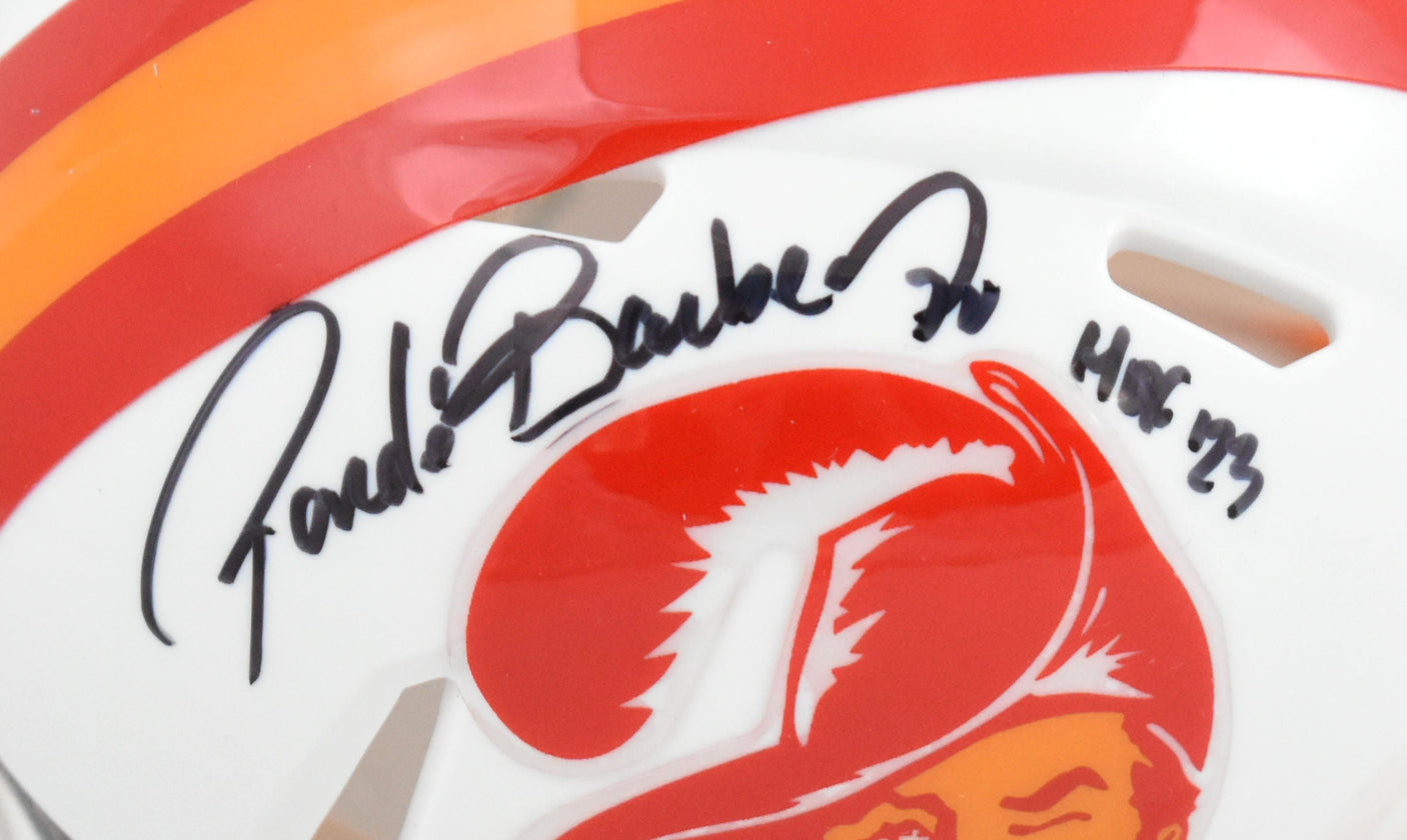 Ronde Barber Autographed Buccaneers 76-96 Speed Mini Helmet HOF - Beckett W Holo