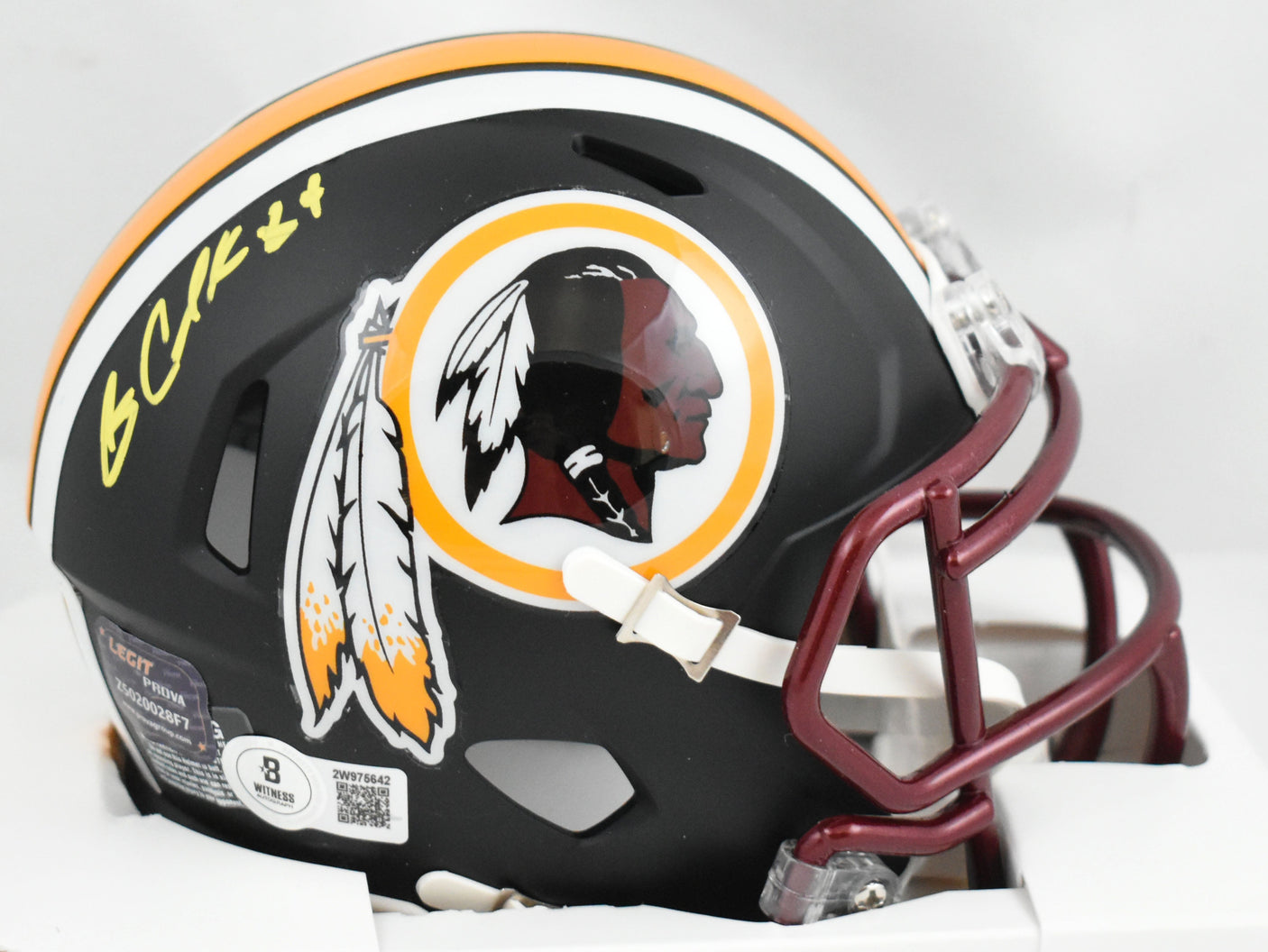 Gary Clark Autographed Redskins Flat Black Speed Mini Helmet - Beckett W Holo