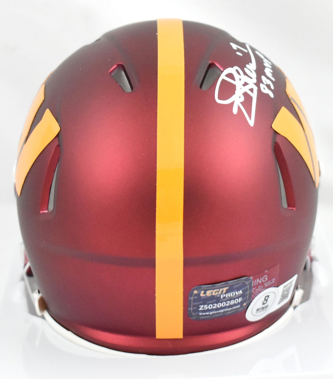 Joe Theismann Autographed Commanders Speed Mini Helmet 83 MVP - Beckett W Holo