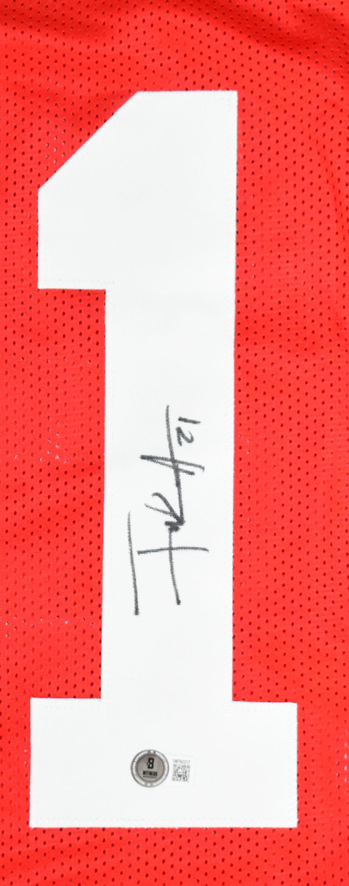 Frank Gore Autographed Red Pro Style Jersey - Beckett W Hologram *Black