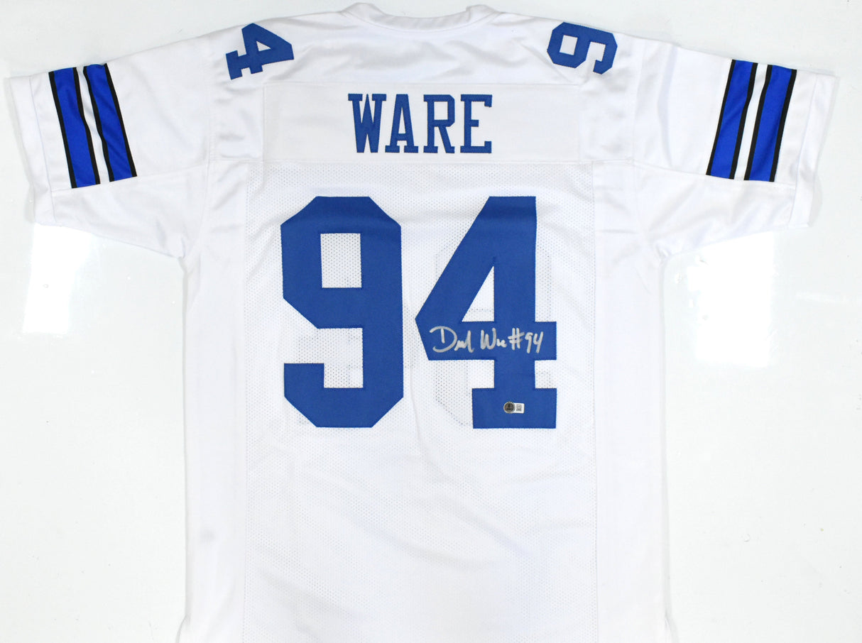DeMarcus Ware Autographed White Pro Style Jersey - Beckett W Hologram *Silver