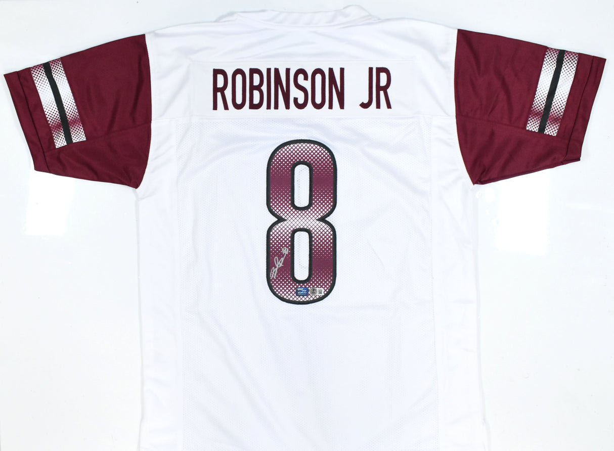 Brian Robinson Jr. Autographed White Pro Style Jersey-Beckett W Hologram *Silver