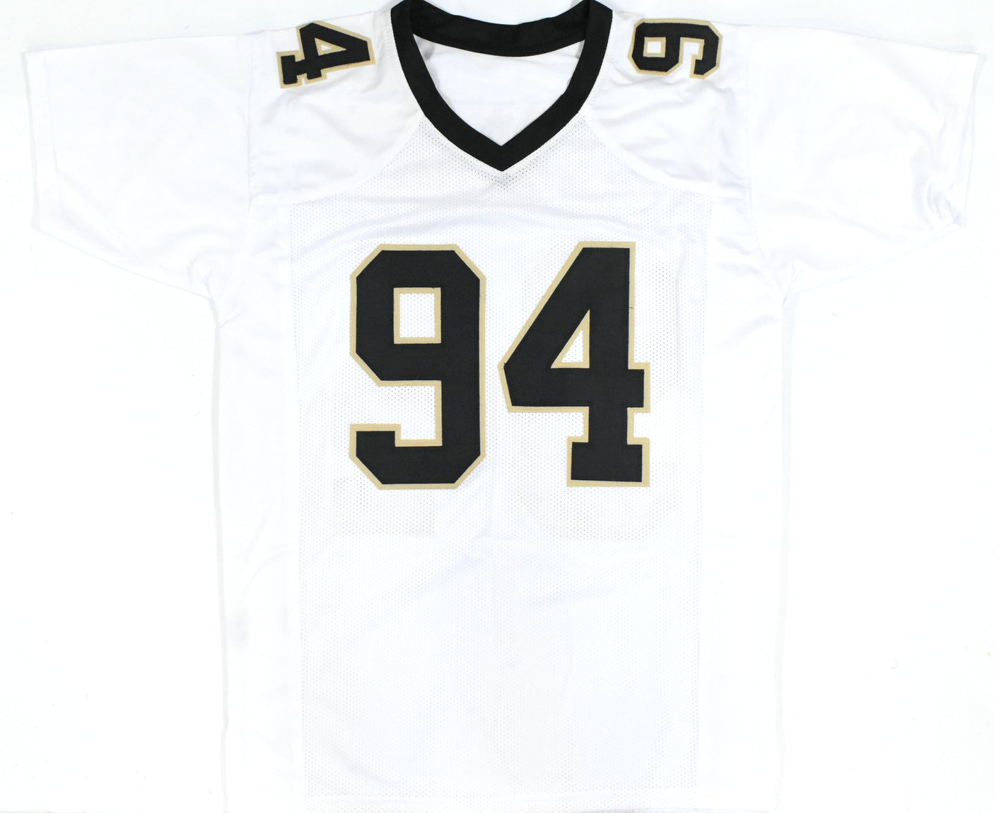 Cam Jordan Autographed White Pro Style Jersey - Beckett W Hologram *Silver