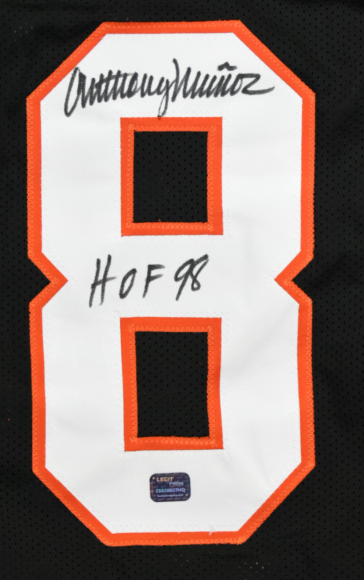Anthony Munoz Autographed Black Pro Style Jersey HOF - Prova *Black