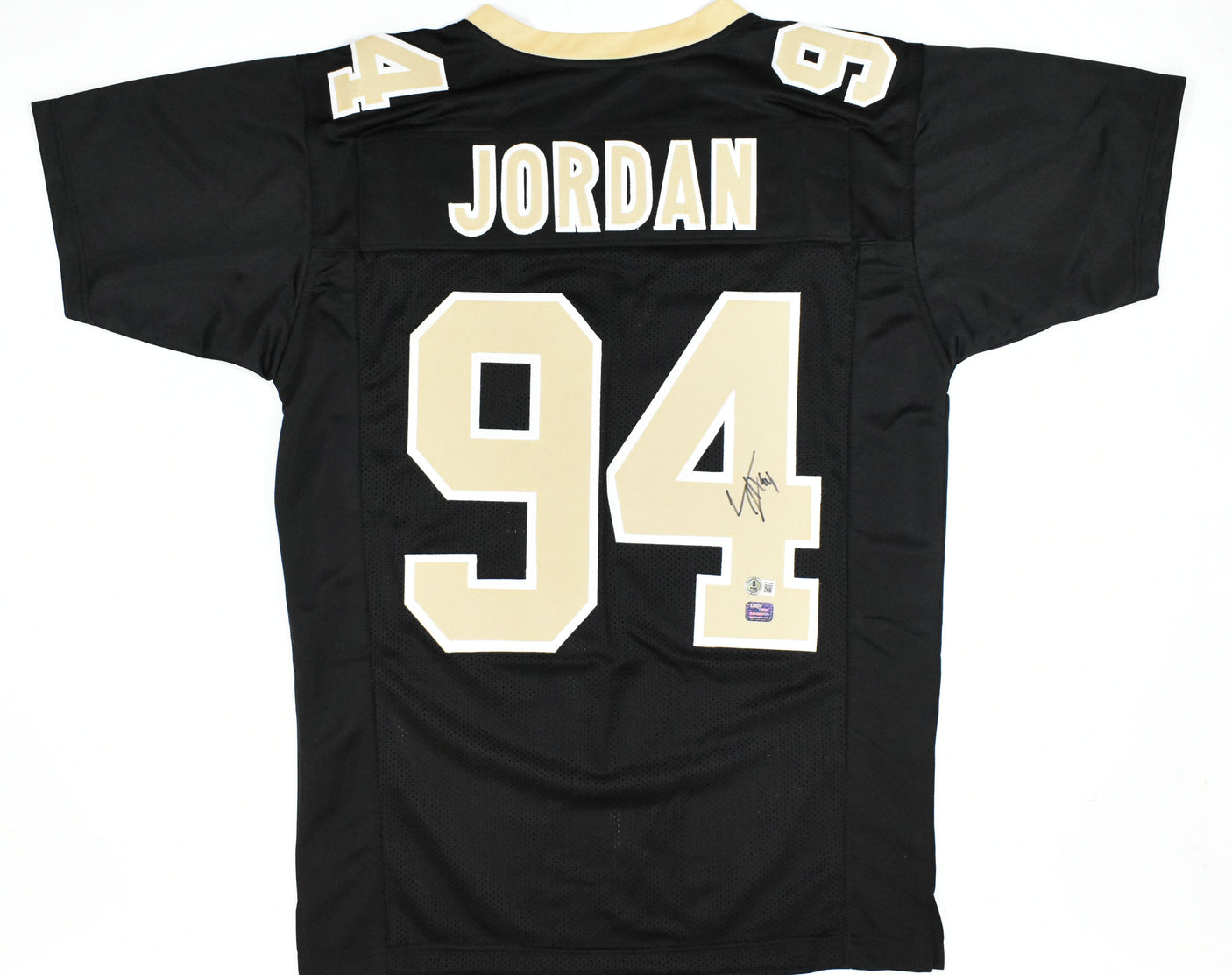 Cam Jordan Autographed Black Pro Style Jersey - Beckett W Hologram *Black