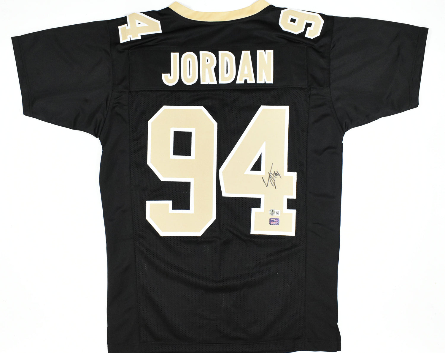 Cam Jordan Autographed Black Pro Style Jersey - Beckett W Hologram *Black