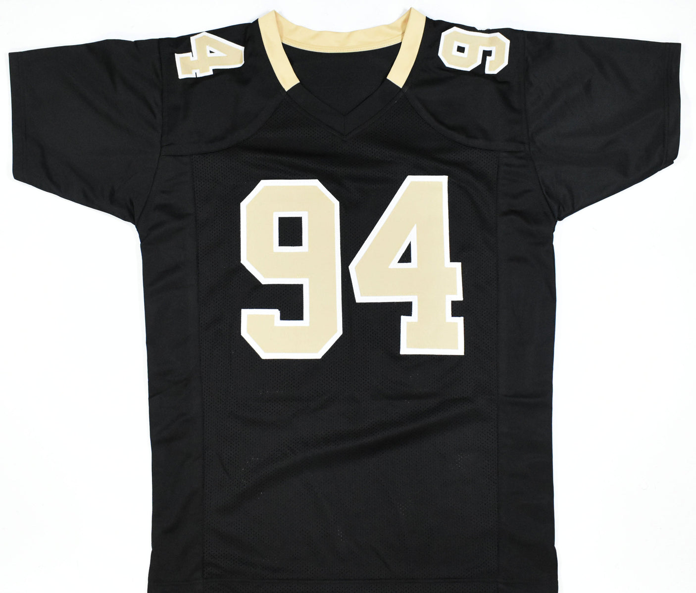 Cam Jordan Autographed Black Pro Style Jersey - Beckett W Hologram *Black