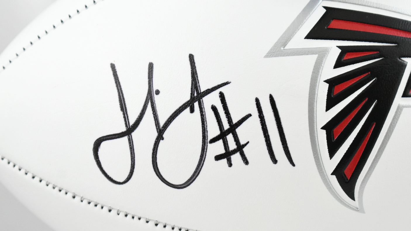 Julio Jones Autographed Atlanta Falcons Logo Football - Beckett W Hologram