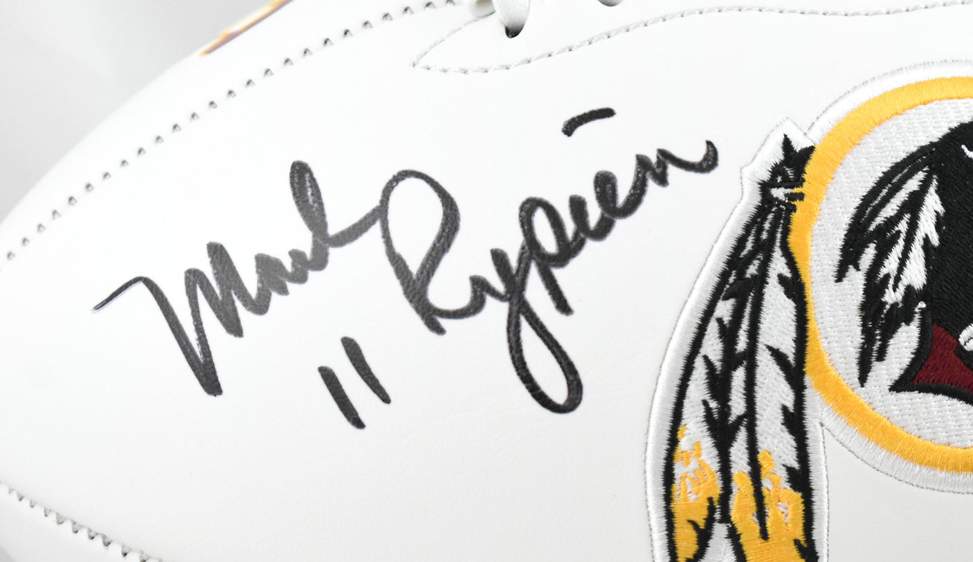 Mark Rypien Autographed Washington Redskins Logo Football SB MVP- Beckett W Holo